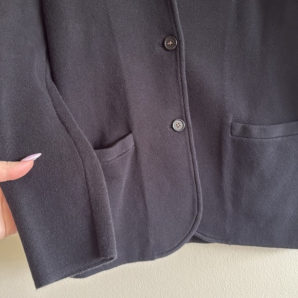 J. Crew Black Cotton Sweater Blazer Two Button - Picture 5 of 8